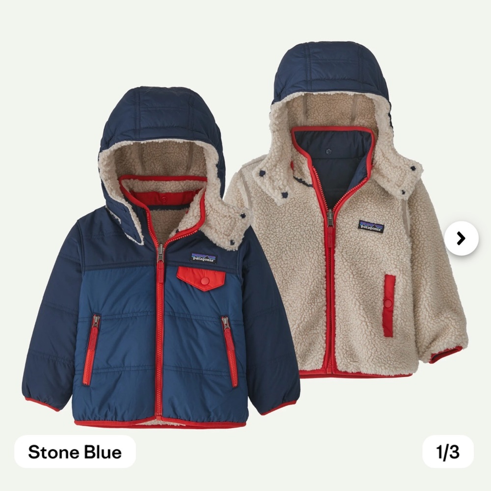 Patagonia Baby Reversible Tribbles Hoody boys size 3T